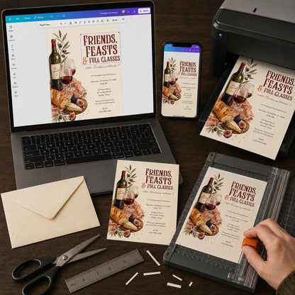 Wine Friendsgiving Invitation — digital invitation, instant download