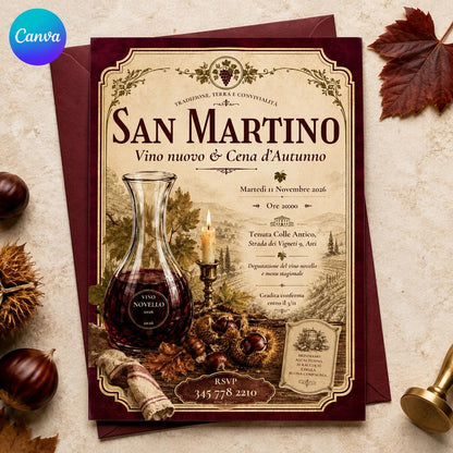 Wine San Martino Invitation — editable Canva template
