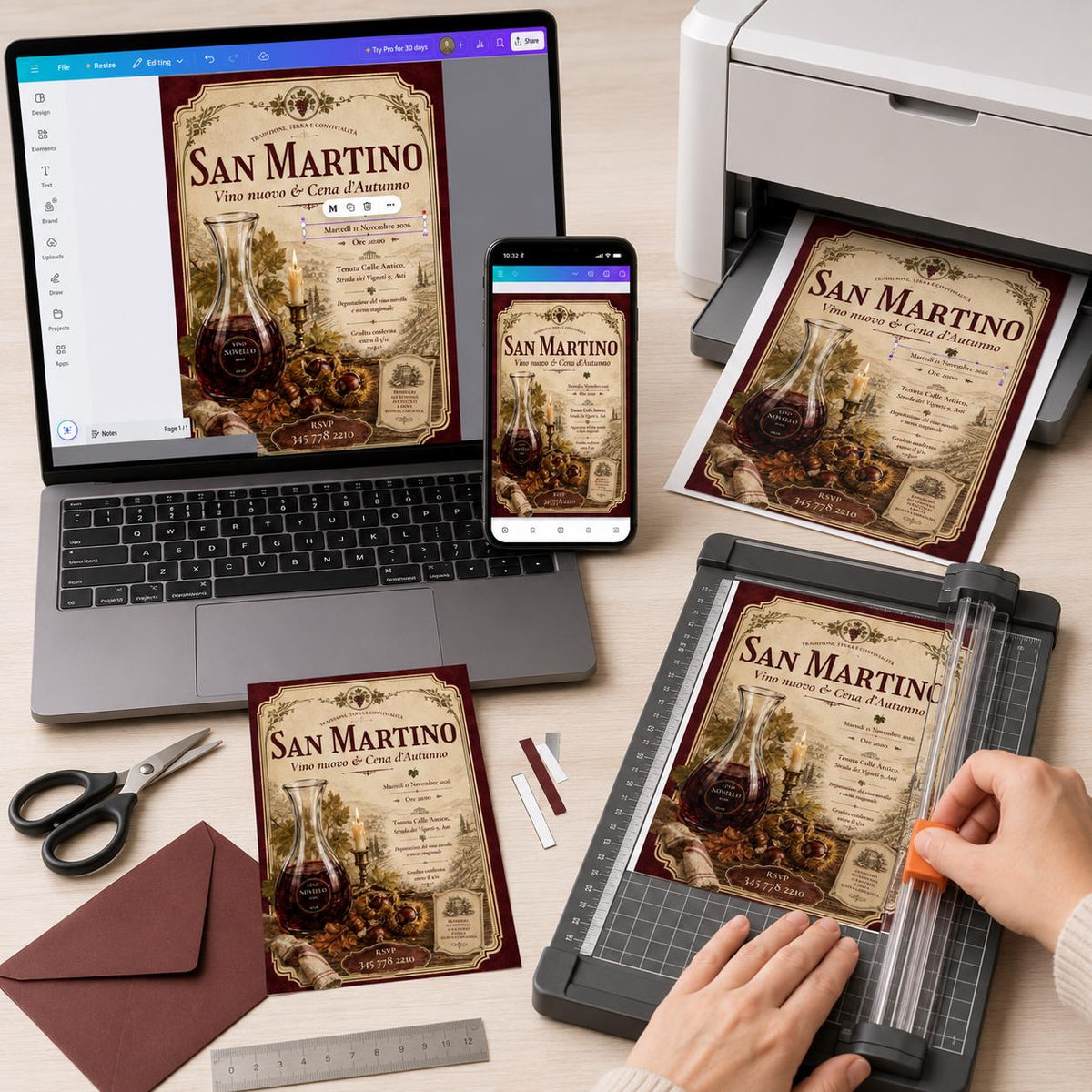 Wine San Martino Invitation — digital invitation, instant download