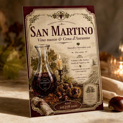 Wine San Martino Invitation — dinner party stationery by VoltBy