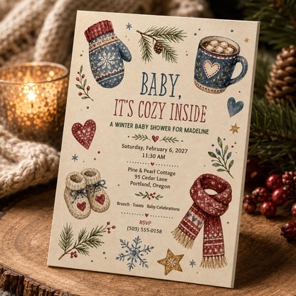 Winter Baby Shower Invitation — baby shower stationery by VoltBy