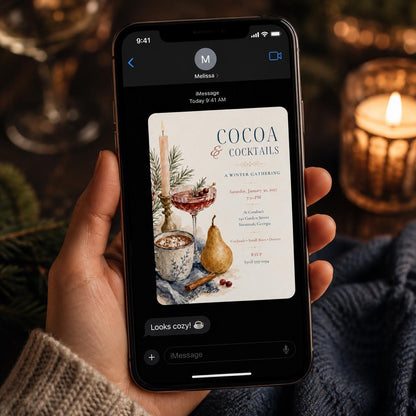 Winter Cocktail Party Invitation — invitation you personalize in Canva