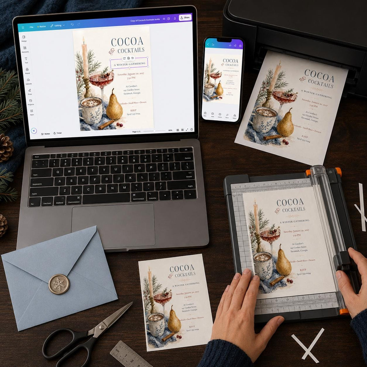 Winter Cocktail Party Invitation — digital invitation, instant download