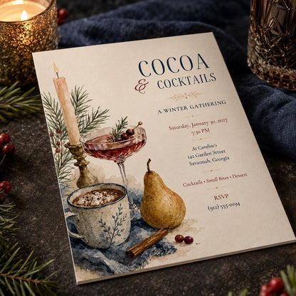 Winter Cocktail Party Invitation — cocktail party stationery by VoltBy