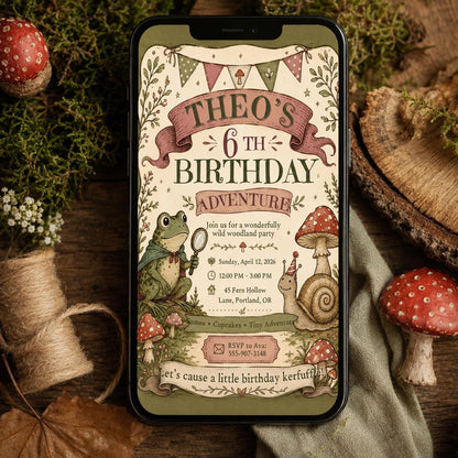 Woodland Birthday Invitation — digital invitation, instant download