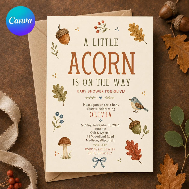 Woodland Fall Baby Shower Invitation