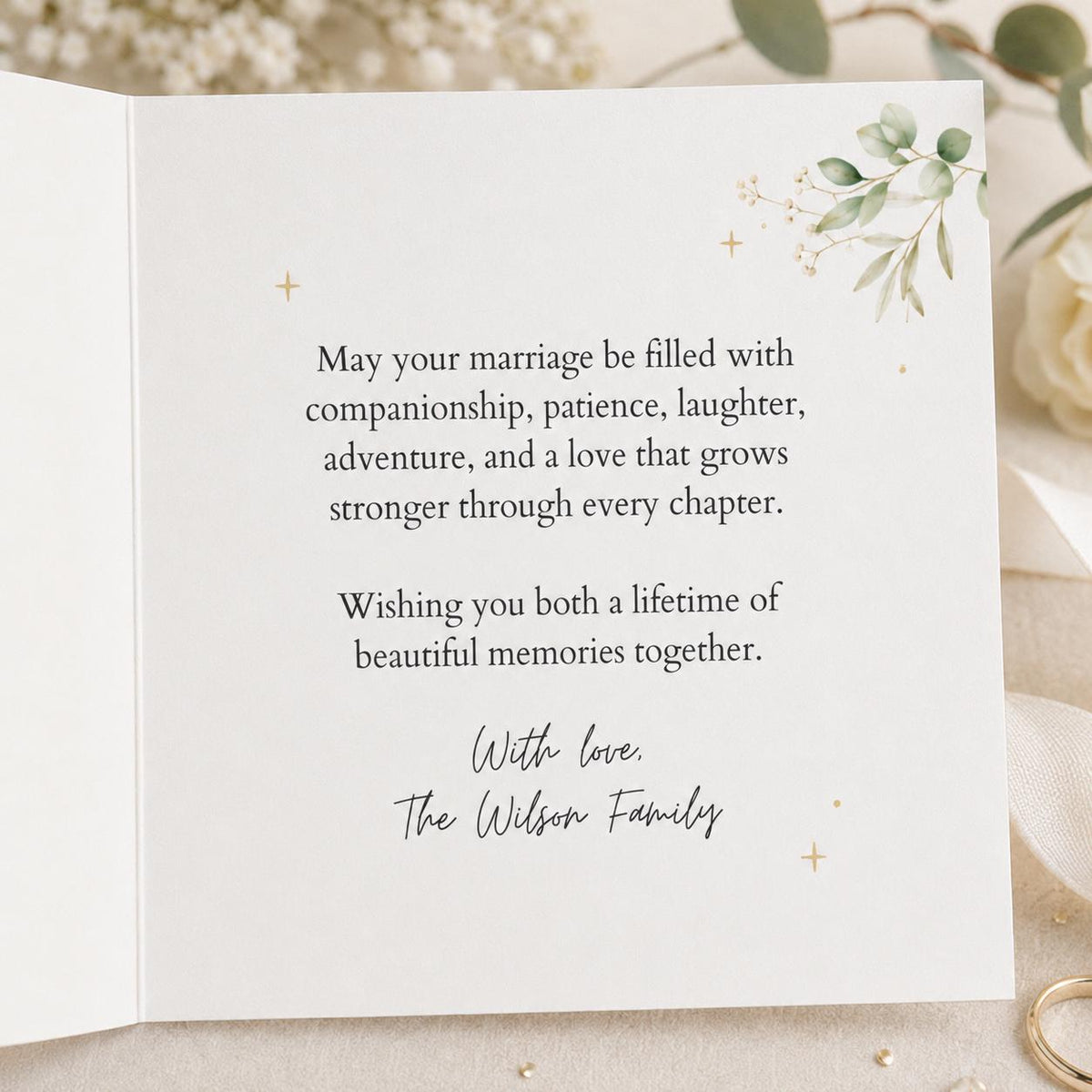 Your Beautiful New Chapter Begins Wedding Greeting Card — library design